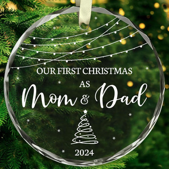 Thoughtful First Christmas Ornament For New Parents 2024 - Customizable Glass Keepsake Gift - Monsterry