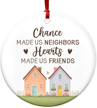 Thoughtful Neighbor Christmas Ornament Gifts For Women 2024 - Custom Ceramic Decorations For Friends - Monsterry
