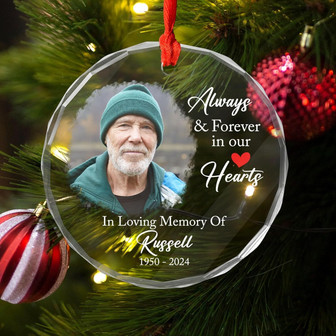 Thoughtful Personalized Memorial Crystal Ornament For Family Loss - I'm Always With You - Christmas Sympathy Gift - Monsterry