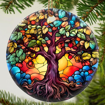 Heartfelt Tree Of Life Ceramic Ornament For Christmas Trees - Monsterry