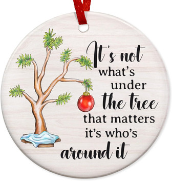 Thoughtful 2024 Christmas Ornaments For Family, Friends & Coworkers - Ceramic Tree Decoration Gift - Monsterry