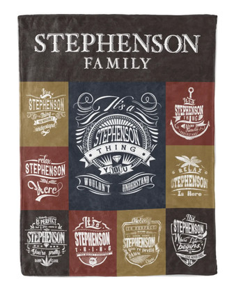 Stephenson Blanket Stephenson Name Fleece Blanket - Monsterry