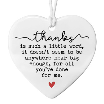 Heartfelt Thank You Ceramic Ornament Keepsake For Friends And Sisters - Monsterry