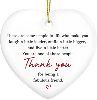 Heartfelt Thank You Christmas Ornaments 2024 - Thoughtful Gifts For Women And Friends - Ceramic Decorations - Monsterry