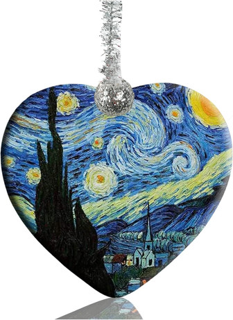 Van Gogh Watercolor Ceramic Ornament - Unique Christmas Tree Decoration - Monsterry