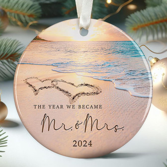 Thoughtful Ceramic Ornament For Newlywed Couples 2024 Wedding Gift - Monsterry