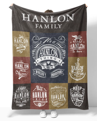 Hanlon Blanket Hanlon Name Fleece Blanket - Monsterry
