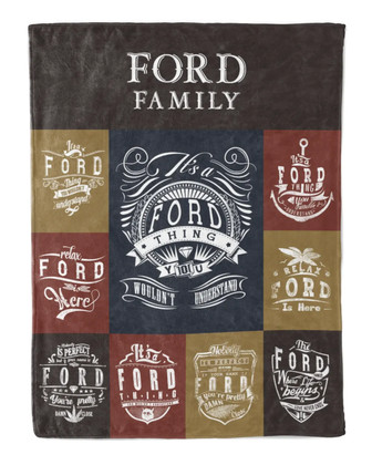 Ford Blanket Ford Name Fleece Blanket - Monsterry