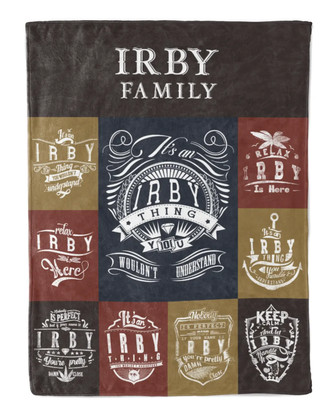 Irby Blanket Irby Name Fleece Blanket - Monsterry