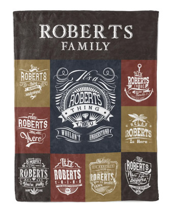 Roberts Blanket Roberts Name Fleece Blanket - Monsterry