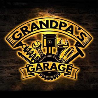 Personalized Pops Metal Sign For Grandpa's Garage Father's Day Gift | Familywalldecor