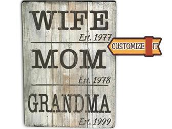 Thoughtful Family Wood Sign For Wife, Mom, Grandma Personalized Gift | Familywalldecor