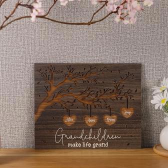 Personalized Grandma Wood Sign With Family Tree Design For Grandparents From Grandkids | Familywalldecor