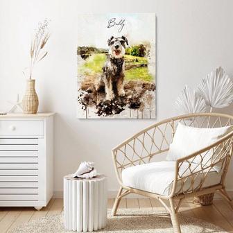 Personalized Dog Wall Art Custom Canvas With Watercolor Effect For Pet Memorial Or Christmas Gift | Familywalldecor