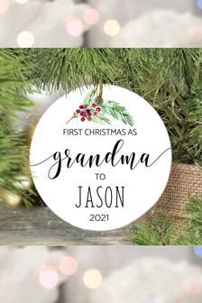 Heartfelt First Christmas Ornament For New Grandma - Personalized Keepsake | Familywalldecor