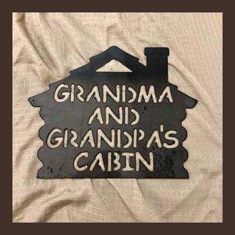 Thoughtful Rustic Style Grandpa Cabin Metal Sign – Perfect For Grandparent's Retreat | Familywalldecor