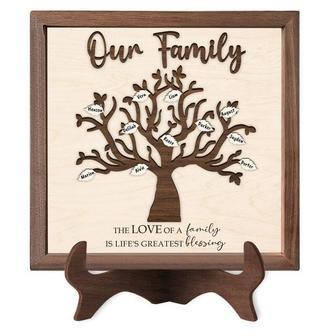 Personalized 3D Family Tree Wall Decor With Grandkids Names - Ideal Home Decoration & Anniversary Gift | Familywalldecor