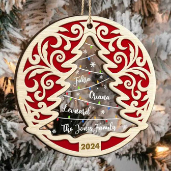 Personalized Family Names Christmas Tree Ornament For Christmas 2024 - Unique Gift For Family - Monsterry