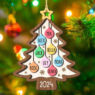 Personalized Family Christmas Tree Ornament - 2024 Keepsake Gifts - Large Family DéCor - Monsterry