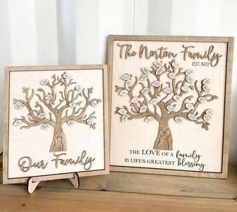 Personalized Family Tree Wall Art - Thoughtful Wood Sign For Anniversary & Mother's Day | Familywalldecor