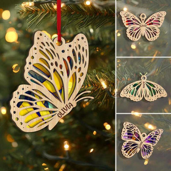 Personalized Butterfly Ornament With Custom Name For Festive Home Decor And Gifts - Monsterry
