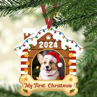 Personalized Dog Wall Art For Christmas - Custom Acrylic Ornament 2024, First Christmas Photo Frame For Dog Lovers | Familywalldecor