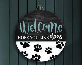 Personalized Funny Dog Wall Art - Dog Lover's Welcome Sign For Entryway Or Porch | Familywalldecor