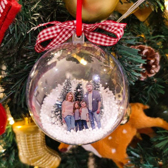 Heartfelt Custom Photo 3D Ball Ornament For Christmas Tree Decor - Monsterry
