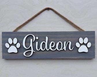 Custom 3D Dog Wall Art Sign - Personalized Paw For Pet Food Area | Familywalldecor