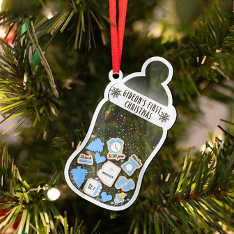 Custom 4D Shake Ornament For Baby's First Christmas - Thoughtful New Baby Gifts 2024 - Monsterry