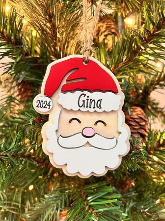 Heartfelt Baby's First Christmas Ornament - Personalized Wooden Holiday Bauble Gift - Monsterry