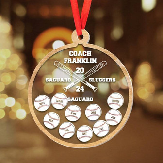 Custom Baseball Ornament For Coaches - Thoughtful Gift For Christmas 2024 Sports Decor - Monsterry