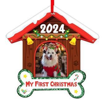 Heartfelt Personalized Dog Ornament 2024 - Custom Acrylic Picture Frame For Puppy Lovers Christmas Tree DéCor | Familywalldecor