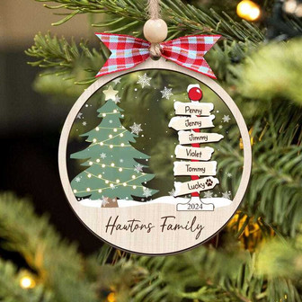 Thoughtful Family Name Ornament For Christmas 2024 Holiday Decor - Monsterry