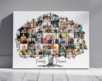 Heartfelt Family Tree Wall Decor Canvas - Custom Photo Collage Gift For Birthdays | Familywalldecor