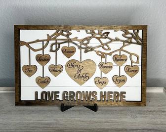 Heartfelt Family Tree Wall Decor With Custom_Name For Mother's Day | Familywalldecor