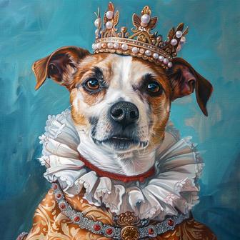 Custom Dog Portrait Canvas In Regal Renaissance Style For Pet Lovers | Familywalldecor