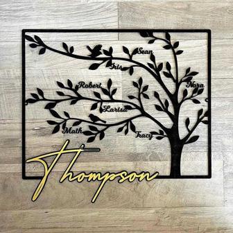 Personalized Family Tree Metal Sign With Birds For Housewarming Or Anniversary DéCor | Familywalldecor