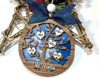 Personalized Family Tree Wall Decor Ornament For Mom's Christmas - Custom Name Plaque | Familywalldecor