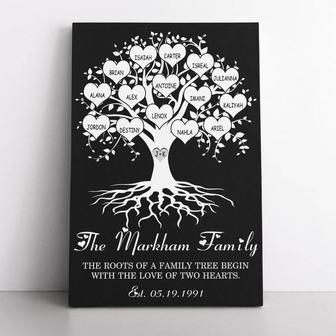 Family Tree Wall Decor Canvas - Custom Name & Date Personalized Gift For Anniversary Or Wedding | Familywalldecor