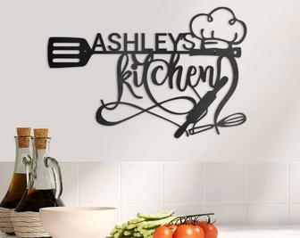 Customizable Metal Sign For Mom's Kitchen - Personalized Kitchen Wall Art For Mothers | Familywalldecor