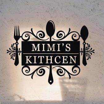 Custom Mom's Kitchen Metal Sign - Farmhouse Wall Art For Cooking Gift | Familywalldecor