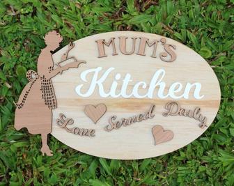 Heartfelt Personalized Mom's Kitchen Sign - Perfect Gift For Mother's Day Decor | Familywalldecor