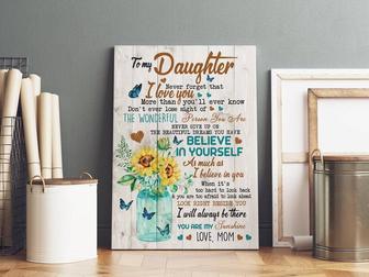 Heartfelt Mother Daughter Art Canvas Butterfly Design - Personalized For Mother's Day Or Birthday Gift | Familywalldecor