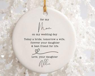 Thoughtful Mother Daughter Art Ornament - Mother Of The Bride Gift For Wedding Or Christmas Keepsake | Familywalldecor