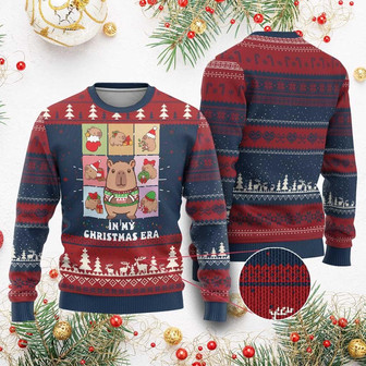 Funny Capybara Xmas Ugly Christmas Sweater In My Christmas Era - Monsterry