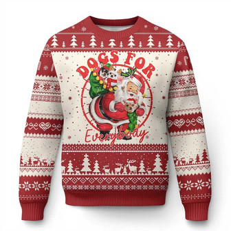 Funny Christmas Dog Owner Ugly Christmas Sweater Dogs For Everybody Santa Sack Chihuahua - Monsterry