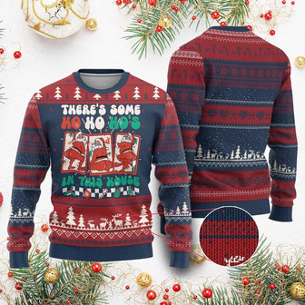 Funny Xmas Ugly Christmas Sweater There Is Some Ho Ho Hos In This House Horror Character - Monsterry