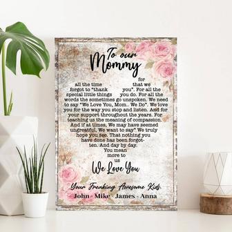 Personalized Mother Daughter Art Canvas - Heartfelt Mom Quote For Mother's Day Gift Decor | Familywalldecor