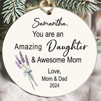 Personalized Mother Daughter Art Ornament For Christmas - Heartfelt Keepsake Gift From Mom And Dad | Familywalldecor